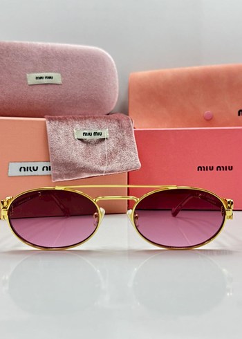 Miu Miu Pembe Oval Kadın Güneş Gözlüğü orjinal