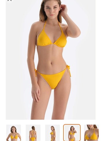 Parlak Sarı İp Askılı Bikini