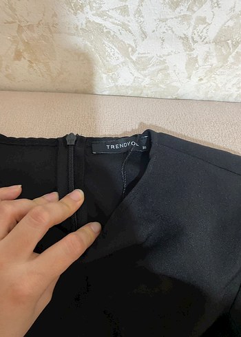 Drapeli Siyah Midi Kadın Elbise - Görsel 3