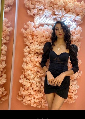 Siyah Straplez Mini  Elbise - Görsel 2