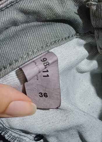 36 Beden gri Renk Gri Kadın Yüksek Bel Straight Jean Kot Pantolon
