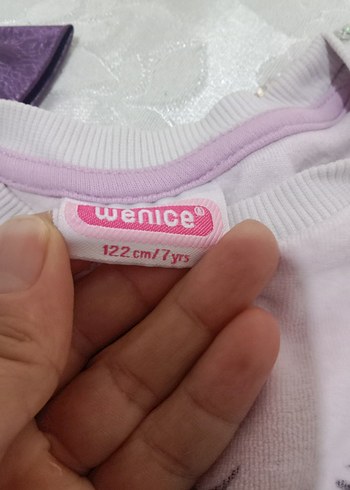 Kız Çocuk Mor Uzun Kollu Fırfırlı Tişört - Görsel 2