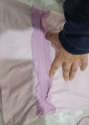 Kız Çocuk Mor Uzun Kollu Fırfırlı Tişört - Görsel 3