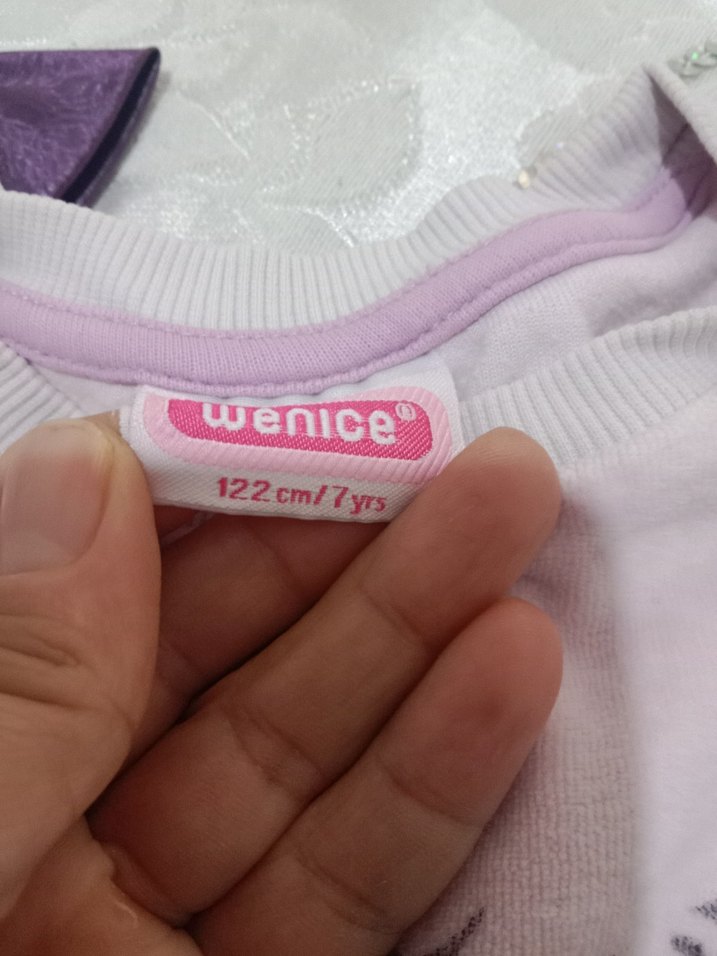 Kız Çocuk Mor Uzun Kollu Fırfırlı Tişört - Görsel 2