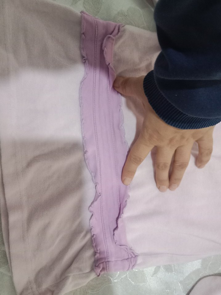 Kız Çocuk Mor Uzun Kollu Fırfırlı Tişört - Görsel 3