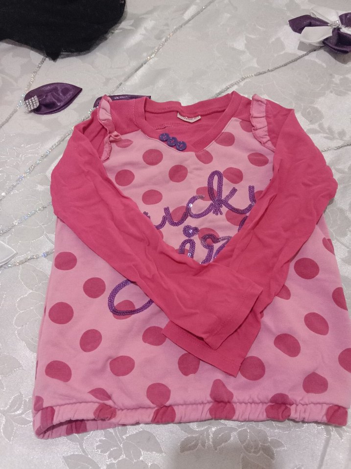 Kız Çocuk Pembe Uzun Kollu Tişört - Görsel 4