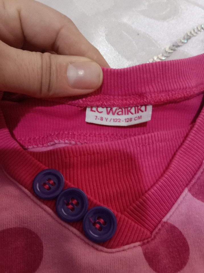 Kız Çocuk Pembe Uzun Kollu Tişört - Görsel 5