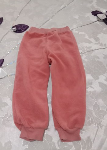 Kız Çocuk Pembe Polar Eşofman Altı - Görsel 2