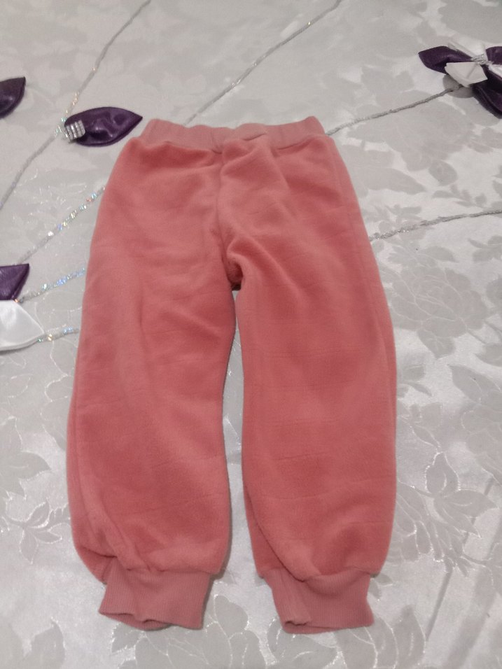 Kız Çocuk Pembe Polar Eşofman Altı - Görsel 2