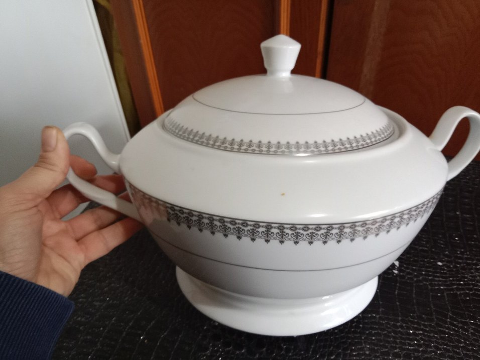 Gri Desenli Beyaz Kapaklı Çorba Kasesi - Görsel 2