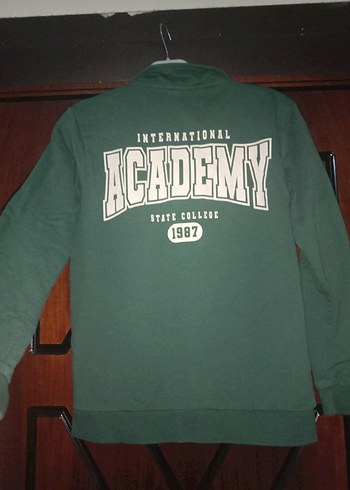 Yeşil Fermuarlı Erkek Çocuk Sweatshirt - Görsel 5