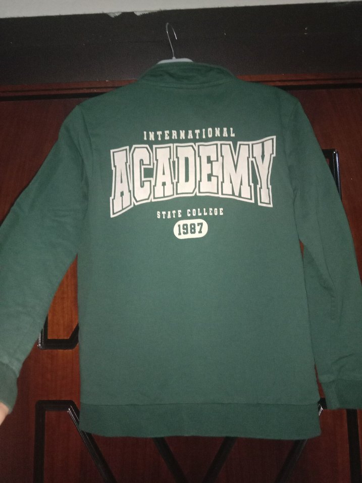 Yeşil Fermuarlı Erkek Çocuk Sweatshirt - Görsel 5