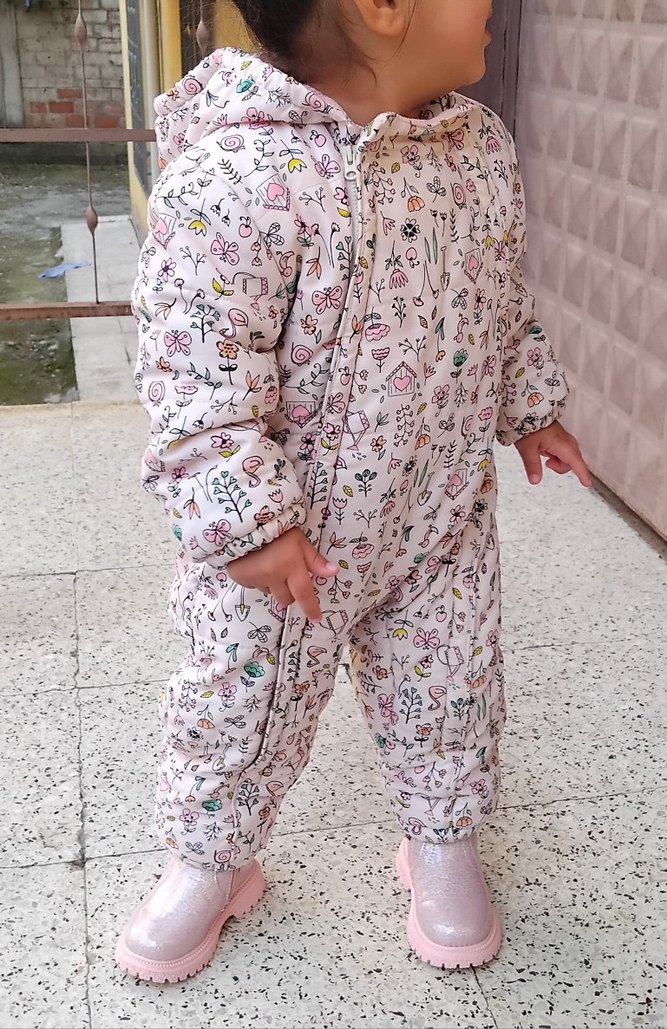 Desenli Pembe Bebek Tulumu - Görsel 2