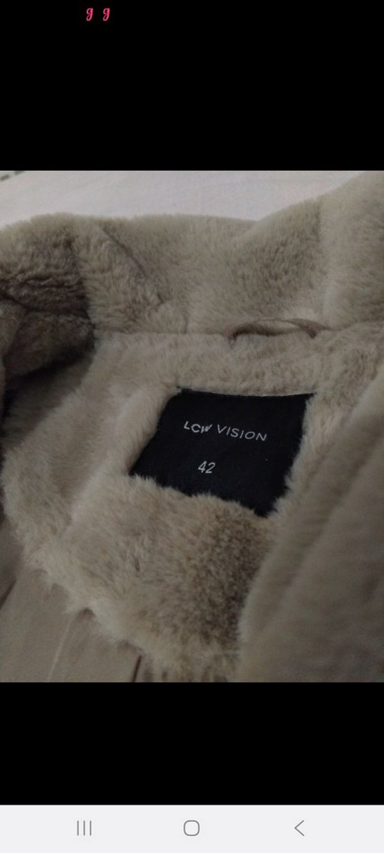 Bej Kadın Peluş Kaban - Görsel 2