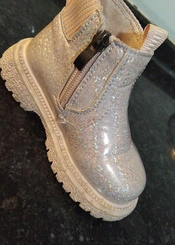 Toz pembe  Parlak Simli Kız Çocuk Botu - Görsel 3