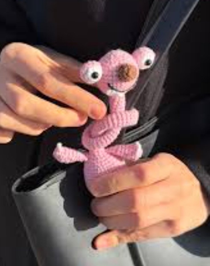 Pembe El Yapımı Peluş Oyuncak - Görsel 2