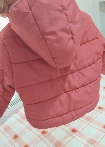 Kız Çocuk pembe Fermuarlı Mont - Görsel 3