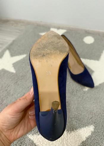 Lacivert Süet Stiletto Topuklu Kadın Ayakkabı - Görsel 3