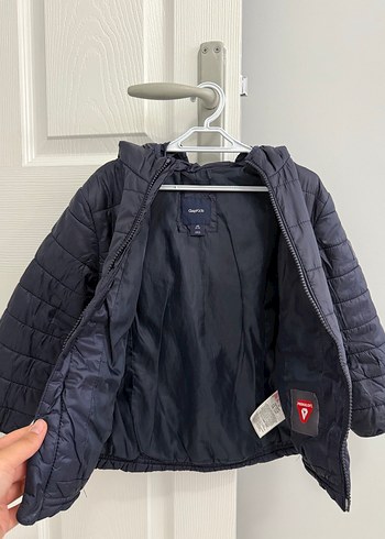 GAP Unisex Çocuk Kapüşonlu Mavi Fermuarlı Mont - Görsel 3