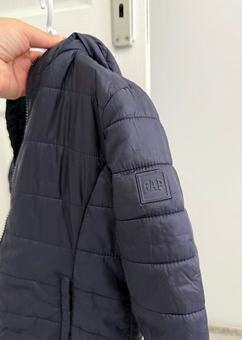 GAP Unisex Çocuk Kapüşonlu Mavi Fermuarlı Mont - Görsel 6