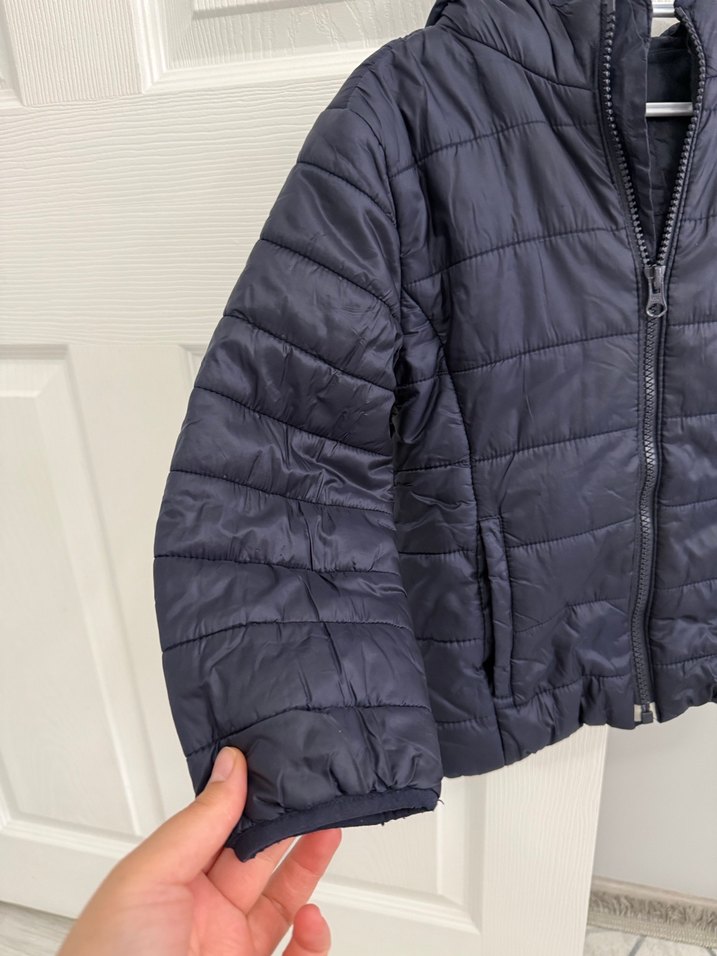 GAP Unisex Çocuk Kapüşonlu Mavi Fermuarlı Mont - Görsel 2