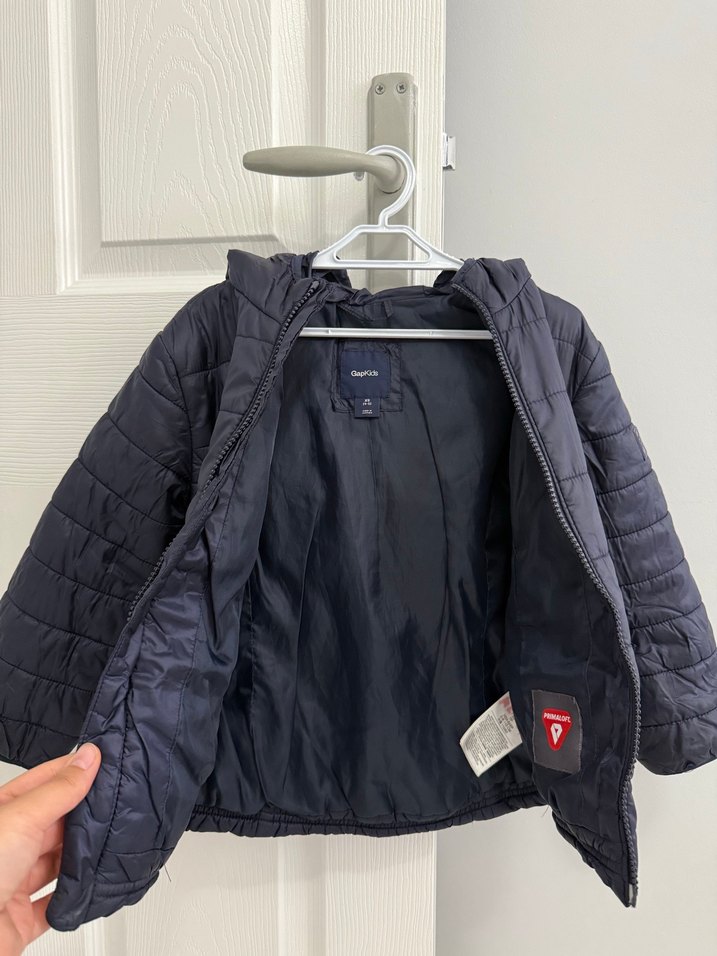 GAP Unisex Çocuk Kapüşonlu Mavi Fermuarlı Mont - Görsel 3