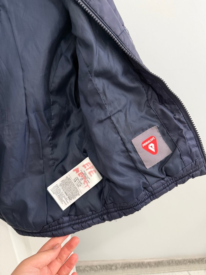 GAP Unisex Çocuk Kapüşonlu Mavi Fermuarlı Mont - Görsel 4