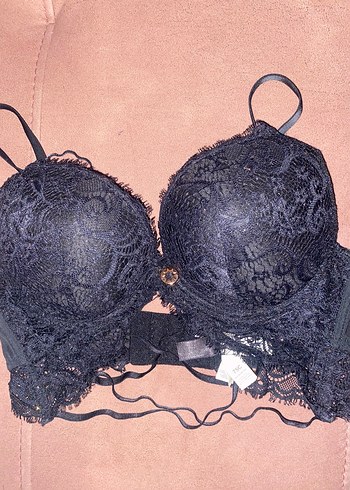 Siyah Dantel Gotik Büstiyer Sütyen 75 C - Görsel 3