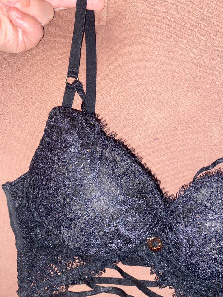 Siyah Dantel Gotik Büstiyer Sütyen 75 C - Görsel 2