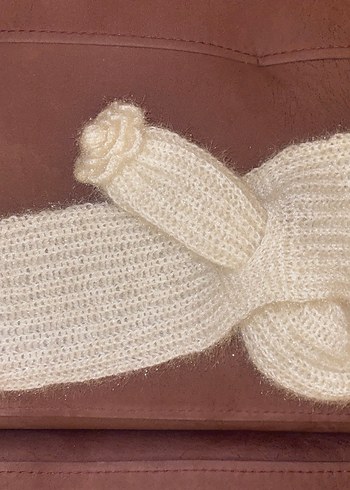 Beyaz Örgü Kadın Atkı - Görsel 2