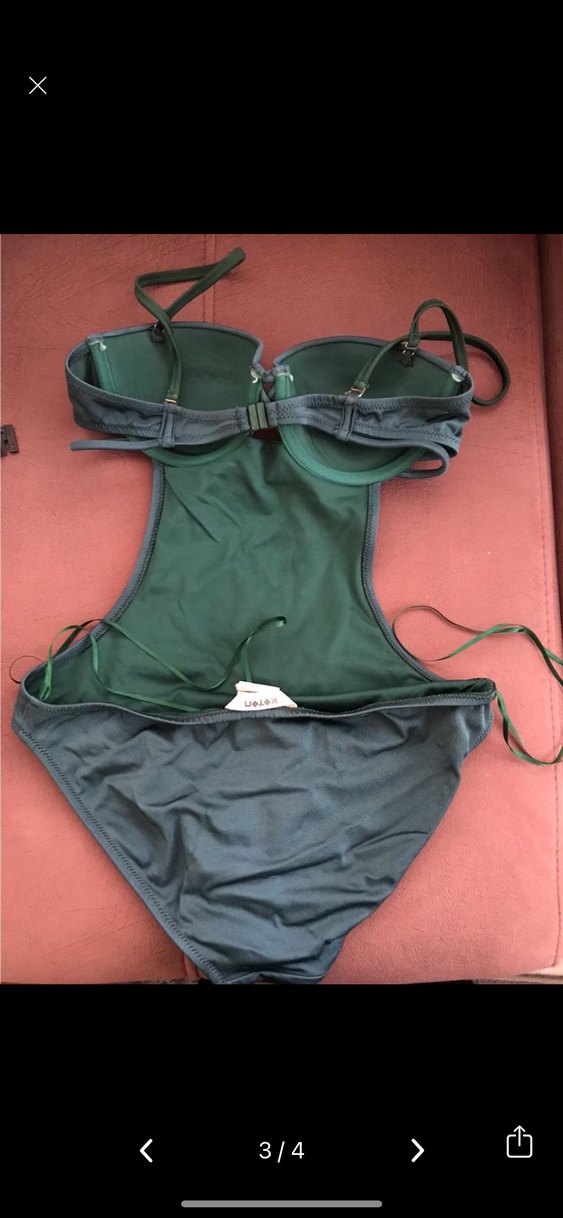 İnce Askılı Yeşil Kadın Mayokinş - Görsel 3