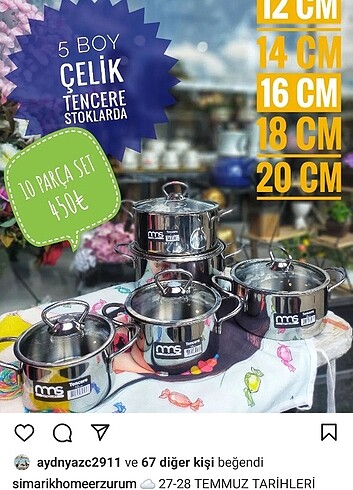 Çelik tencere seti