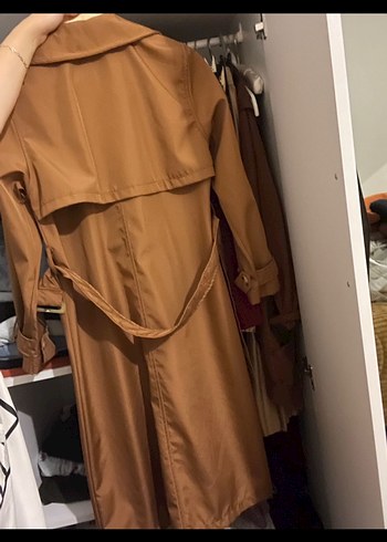 Kemerli Bej Midi Trençkot - Görsel 2