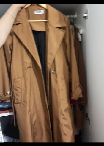 Kemerli Bej Midi Trençkot - Görsel 3