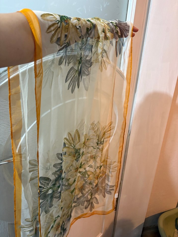 Bohem Gri Bej Desenli İnce Fular - Görsel 2