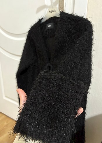 Siyah Kürklü Midi Kadın hırka - Görsel 4