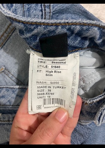 Gri Mavi Midi Boy Kadın Denim Pantolon - Görsel 3