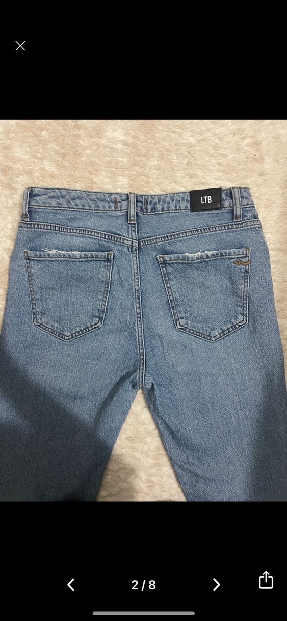 Gri Mavi Midi Boy Kadın Denim Pantolon - Görsel 2