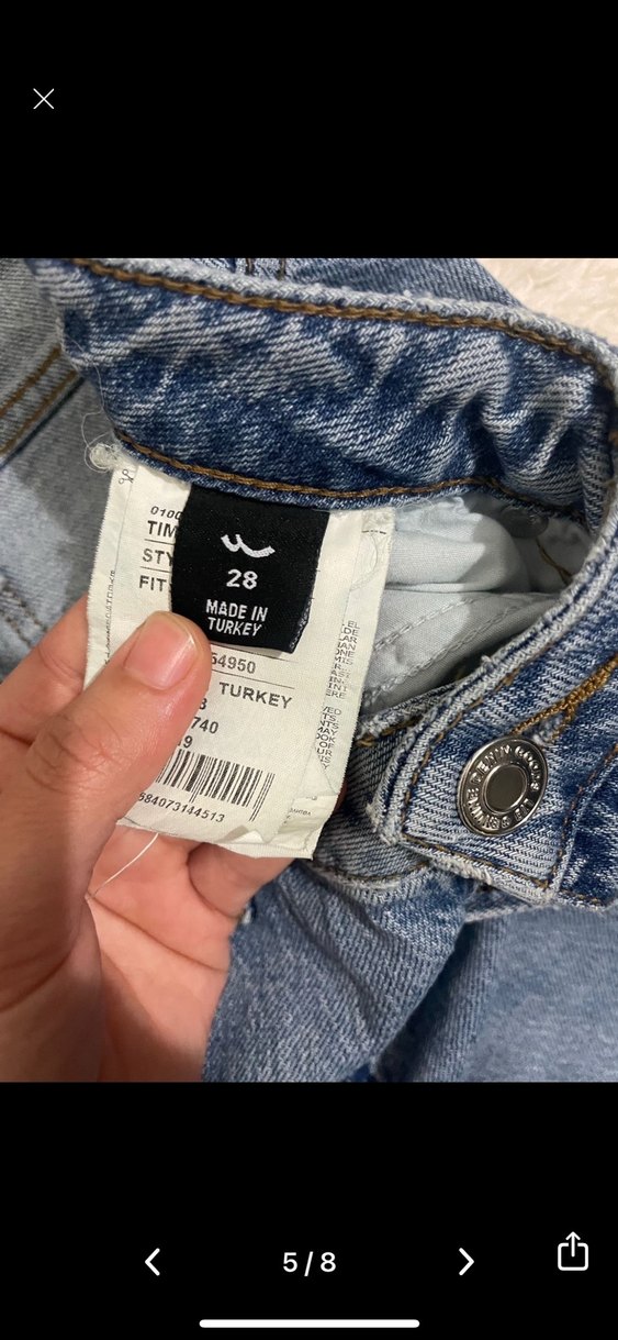 Gri Mavi Midi Boy Kadın Denim Pantolon - Görsel 4