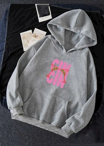 Cın Cın Baskılı Kapüşonlu Sweatshirt