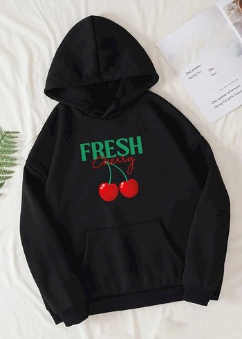 Fresh Baskılı Kapüşonlu Sweatshirt