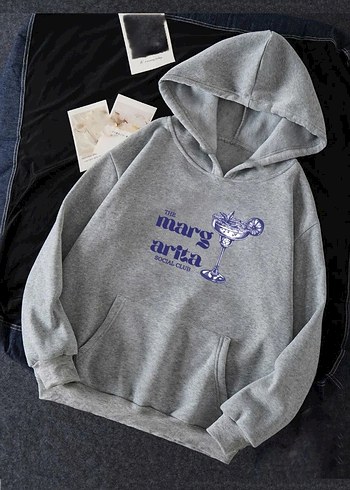 Margarita Baskılı Kapüşonlu Sweatshirt