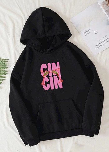 Cın Cın Baskılı Kapüşonlu Sweatshirt