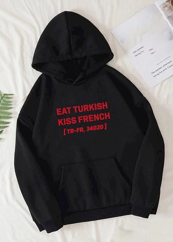 Eat Turkish Baskılı Kapüşonlu Sweatshirt