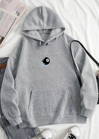 l Beden 8 Ball Baskılı Kapüşonlu Sweatshirt