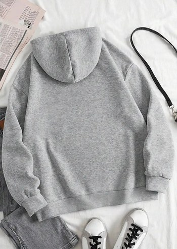 m Beden Cartoon Dog Baskılı Kapüşonlu Sweatshirt