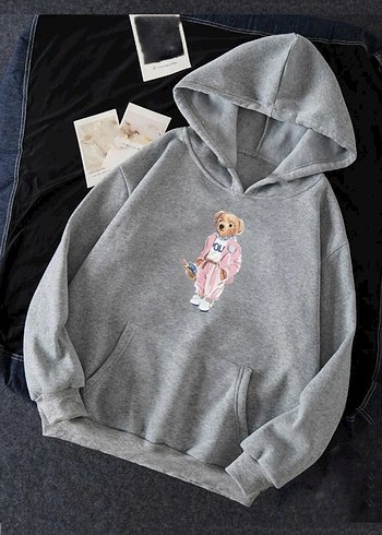 Diğer Good+Polo Bear Baskılı Kapüşonlu Sweatshirt