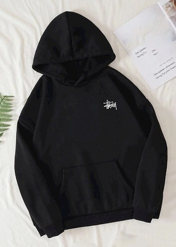 m Beden siyah Renk Stüssy Baskılı Kapüşonlu Sweatshirt