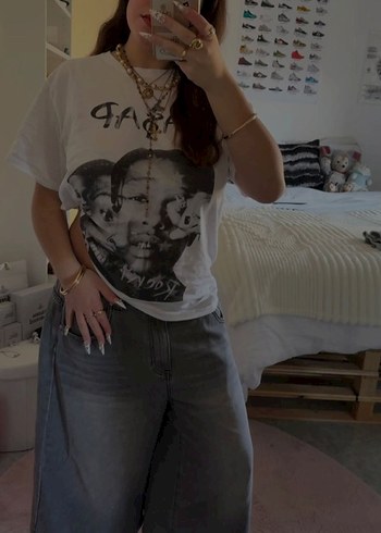 H&M Asap Rocky Baskılı Oversize T-shirt