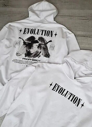 EVOLUTİON Baskılı Oversize Hoodie